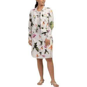 FORCYNTHIA Linen Blend Printed Mini Dress With Jacket - Botanical